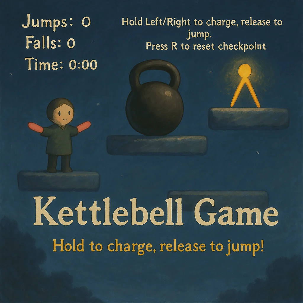 Kettlebell Climber game with platforms and jumping character